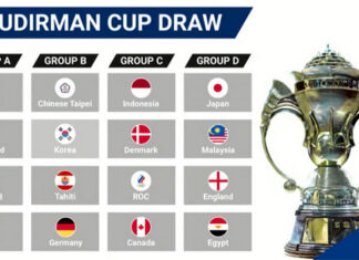 Sudirman Cup: Malaysia drawn in Group D with second seed Japan, England, and Egypt. (photo: BWF)