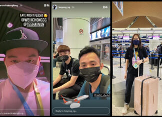 Aaron Chia, Ng Tze Yong, Aidil Soleh, and Pearly Tan are waiting for the flight to Vantaa, Finland at Kuala Lumpur International Airport. (photo: Instagram - Aaron Chia, Ng Tze Yong, Pearly Tan)