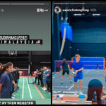 The Malaysian squad finishes first practice before the start of the 2021 Sudirman Cup. (photo: Instagram – BAM, Aaron Chia)