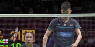 Hoo Pang Ron/Cheah Yee See inspire the Malaysian team to beat England 3-2 at the 2021 Sudirman Cup opener. (photo: Twitter)