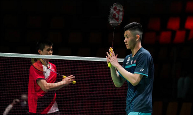 Lee Zii Jia beats Brian Yang of Canada at the 2020 Thomas Cup finals on Tuesday. (photo: Shi Tang/Getty Images)