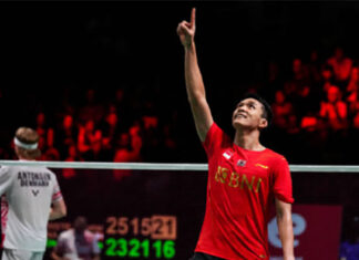 Jonatan Christie's win against Anders Antonsen on Saturday was a turning point for Indonesia to eventually able to Denmark 3-1 in the 2020 Thomas Cup semi-final. (photo: Shi Tang/Getty Images)