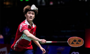 Chen Yufei clinches the winning point for China in the 2021 Sudirman Cup semi-finals against Korea. (photo: Shi Tang/Getty Images)