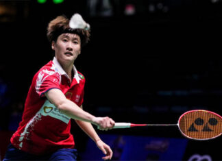 Chen Yufei clinches the winning point for China in the 2021 Sudirman Cup semi-finals against Korea. (photo: Shi Tang/Getty Images)