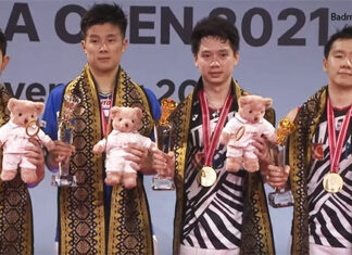 Congratulations to Kevin Sanjaya Sukamuljo/Marcus Fernaldi Gideon for winning the 2021 Indonesia Open. (photo: PBSI)