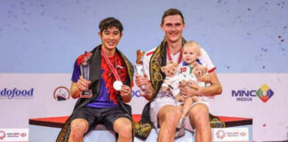 Loh Kean Yew is set to spar with Viktor Axelsen again in Dubai after the 2021 World Championships. (photo: AFP)