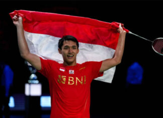 Jonatan Christie thanks Indonesia's President Joko Widodo & The Minister of Youth and Sports for The Rp. 10 Billion Bonus. (photo: Shi Tang/Getty Images)