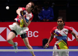 Thinaah Muralitharan/Pearly Tan are shouldering the responsibility of scoring points for Malaysia at the 2022 BATC. (photo: Xinhua)