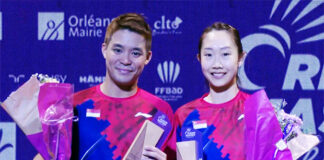 Terry Hee/Tan Wei Han of Singapore win the 2022 Orleans Masters mixed doubles title.