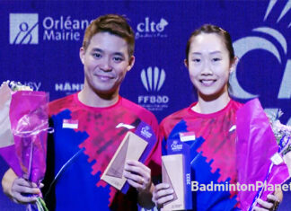 Terry Hee/Tan Wei Han of Singapore win the 2022 Orleans Masters mixed doubles title.