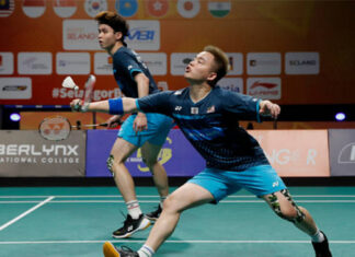Aaron Chia/Soh Wooi Yik are going to take on Goh Sze Fei/Nur Izzuddin in the 2022 Badminton Asia Championships Semis. (photo: Bernama)