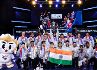 Congratulations to the Indian men's team for winning the 2022 Thomas Cup. (photo: Shi Tang/Getty Images)