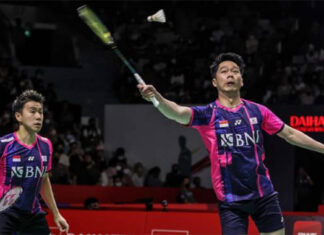 Marcus Fernaldi Gideon/Kevin Sanjaya Sukamuljo advanced to the 2022 Indonesia Masters second round. (photo: Shi Tang/Getty Images)