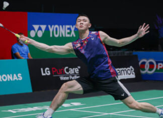 Lee Zii Jia exits the 2022 Malaysia Open. (photo: Shi Tang/Getty Images)