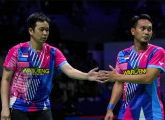 Hendra Setiawan/Mohammad Ahsan have won three World Championships as a pair (2013, 2015, 2019). (photo: Shi Tang/Getty Images)