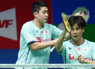 Takuro Hoki/Yugo Kobayashi are expected to claim World No. 1 position from Marcus Gideon/Kevin Sukamuljo next Tuesday. (photo: Shi Tang/Getty Images)