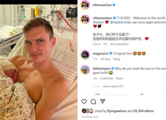 Warmest congratulations to Viktor Axelsen and Rohde Natalia on the birth of their sweet baby girl! (photo: Viktor Axelsen's Instagram)