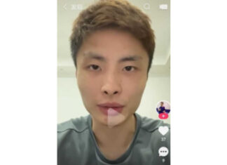 Shi Yuqi is working hard in bid to regain his top form. (photo: Weibo)