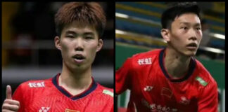 Weng Hong Yang (L) to play Lei Lan Xi in Indonesia International Challenge Final. (photo: Weibo)