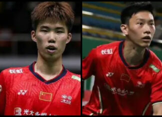 Weng Hong Yang (L) to play Lei Lan Xi in Indonesia International Challenge Final. (photo: Weibo)
