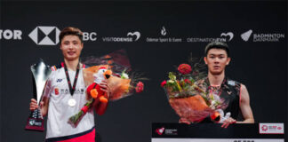 Congratulations to Shi Yuqi (L) for the incredible victory at the 2022 Denmark Open. (photo: Shi Tang/Getty Images)