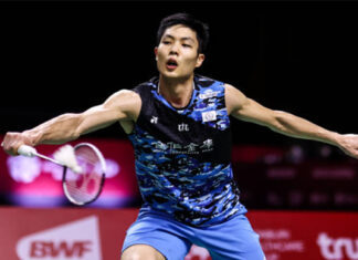 Chou Tien Chen faces Anthony Sinisuka Ginting in Hylo Open final. (photo: Shi Tang/Getty Images)