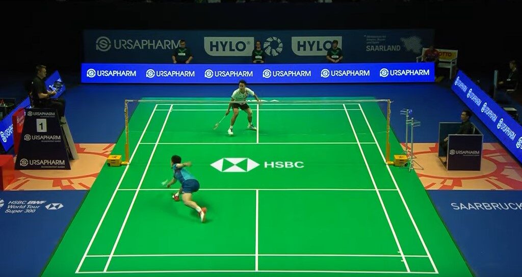 Frame by frame video 3 - The shuttlecock already moving upward before even touching the court.