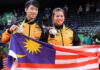 Goh Liu Ying (R) and Chan Peng Soon are the most successful mixed doubles pair in Malaysian badminton. (photo: AFP)