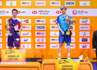 Lin Chun Yi (R) wins the 2023 Thailand Masters title. (photo: Badminton Thailand)