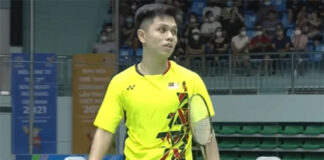 Jacky Kok Jing Hong beats Saran Jamsri in third men's singles to clinch victory and send Malaysia into the SEA Games men's team final. (photo: YouTube)