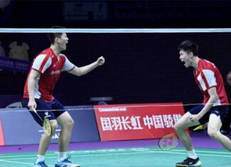 Liu Yuchen/Ou Xuanyi are the heroes for China's 3-2 victory over Japan in the 2023 Sudirman Cup semi-finals. (photo: AFP)
