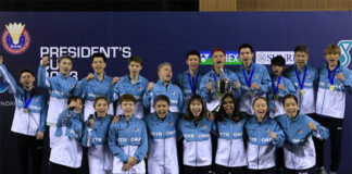 Lee Zii Jia poses with other players who competed at the 2023 President's Cup. (photo: Sin Chew)
