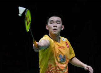 Kunlavut Vitidsarn to play Lee Cheuk Yiu in 2023 Thailand Open final. (photo: Shi Tang/Getty Images)