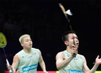 Aaron Chia/Soh Wooi Yik enter the 2023 Singapore Open second round. (photo: Shi Tang/Getty Images)