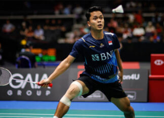 Anthony Sinisuka Ginting Enters the 2023 Singapore Open final. (photo: Shi Tang/Getty Images)