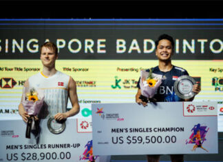 Anthony Sinisuka Ginting claims 2023 Singapore Open. (photo: Shi Tang/Getty Images)