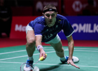 Viktor Axelen makes the 2023 Indonesia Open quarter-finals. (photo: Shi Tang/Getty Images)