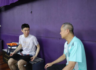 Wong Tat Meng joins Lee Zii Jia in training. (photo: TeamLZJ)