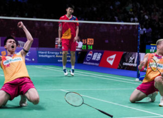 Aaron Chia/Soh Wooi Yik enter the 2023 World Championships semi-finals. (photo: Shi Tang/Getty Images)