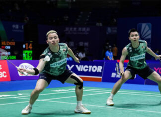 The 2022 World Champions Aaron Chia/Soh Wooi Yik to meet the 2023 World Champions Seo Seung Jae/Kang Min Hyuk in the 2023 China Open semi-finals. (photo: Shi Tang/Getty Images)