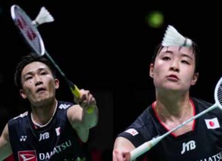 Kento Momota, Nozomi Okuhara enter All-Japan Badminton Championships finals. (photo: Shi Tang/Getty Images)