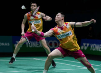 Aaron Chia and Soh Wooi Yik were defeated in the quarterfinals of the 2024 Malaysia Open. (photo: Shi Tang/Getty Images)