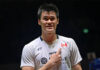 Brian Yang creates an upset by defeating Anthony Sinisuka Ginting in the 2024 Indonesia Masters semi-finals. (photo: AFP)