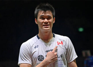 Brian Yang creates an upset by defeating Anthony Sinisuka Ginting in the 2024 Indonesia Masters semi-finals. (photo: AFP)