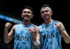 Fajar Alfian and Muhammad Rian Ardianto currently hold the seventh position in the world rankings. (photo: Shi Tang/Getty Images)
