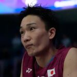 Kento Momota looks disappointed to not able to play his farewell match. (Photo: Chengdu 2024)