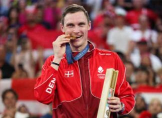 Congratulations to Viktor Axelsen for winning his second Olympic gold medal in Paris. (Photo: Reuters)