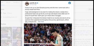 Lee Zii Jia expresses his gratitude to everyone who supported him during the Olympics. (Photo: Lee Zii Jia's Facebook)