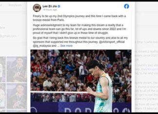 Lee Zii Jia expresses his gratitude to everyone who supported him during the Olympics. (Photo: Lee Zii Jia's Facebook)