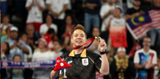 Congratulations to Cheah Liek Hou for defending the gold medal in the SU5 category of the 2024 Paris Paralympics. (Photo: Steph Chambers/Getty Images)